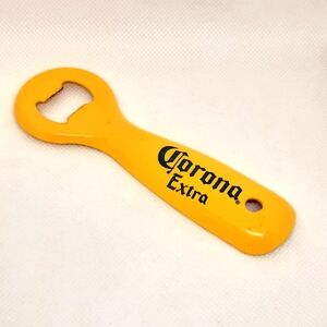 Retro Corona Extra Metal Beer Bottle Opener Yellow Breweriana Barware